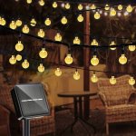 1PACK 20/50/100 LED Large Light Bulb Solar Crystal Ball Bubble Light String Solar Outdoor Light Strip 8 Lighting Modes Solar Lig