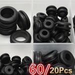 60 40 20PCS Black O Ring Rubber Washer Seals Gasket Grommet Assortment Kit Electrical Gasket O-ring Seals Tools Set