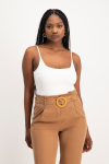 Mindy Strappy Bodysuit - White - M