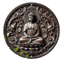 1 Piece Ornate Floral Round Aluminum Sign
