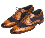 Lethato Wingtip Brogue Oxford - Navy Blue Navy Blue 12.5 - 13 Us