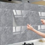 10PCS 30CM 60CM Marble Self-adhesive Wall Sticker Foam Marble Tile Sticker Wall Sticker Peel Backsplash Marble Tile Stick Backsp