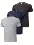 3-PACK Men's Sports T-shirts Quick-dry Moisture-wicking Athletic Casual Fitness Running Tee Solid Crew Neck Tops