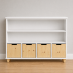 4 Cube Storage Unit With 2 Shelves And 4 X Storage Boxes