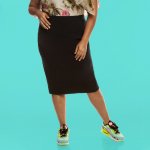 Plus Size Joy & Ash Bodycon Skirt - Black
