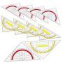 12PCS Triangular Ruler Handheld Protractor For Accurate Geometry