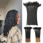 Dreadlock Extensions Human Hair 8-10 Inch 0.6CM Width 10 Strands Full Handmade Loc Extensions Human Hair For Men Women Human Hai
