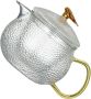 Glass Teapot With Gold Handle 550ML Thickened Hammered Pattern Glass