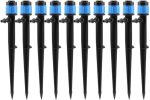 100PCS Drip Irrigation Emitters Adjustable 360 Degree Water Flow Drippers