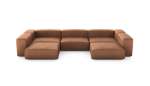 U-shape Sofa - Leather - Brown - 377CM X 241CM
