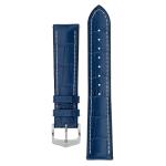 George Alligator Embossed Performance Watch Strap In Blue - 24MM Silver