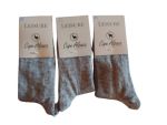 Alpaca Stone Grey Leisure Socks - 3 Pairs Per Packet