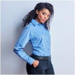 Ladies Long Sleeve Empire Shirt - White 4XL