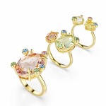SWAROVSKI Gema Ring Set 3 Mixed Cuts Multicolored Gold-tone Plated - 60