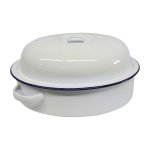 Roaster Enamel Oval 26CM Blue & White