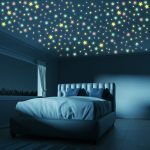 100-PACK Glam-style Reusable Plastic Glow In The Dark Star Stickers For Ceiling And Wall D Cor - Twinkling Night Sky Effect