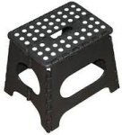 Folding Plastic Step Ladder Stool - Black