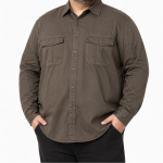 MENS LONG SLEEVE TWILL SHIRTS Taupe - 8XL Taupe
