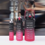 3-PACK 1-PACK 2-PACK Large Capacity Motivational Water Bottle With Time Marker Leakproof 32OZ 64OZ With Durable Carrying Strap F