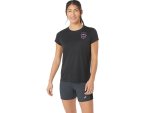 ASICS Woman's Fujitrail Logo Ss Top - Perf Black - XS