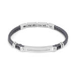 Synthetic Leather Manvision Bracelet With Stones