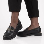 Pierre Cardin Metal Saddle Loafer - Black - 8