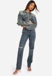Basics Ced Straight Leg Ripped Knee Jeans - Vintage Blue