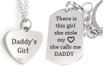 EJ42 - Stainless Steel Dad & Daughter Personalized Necklace & Dogtag Or Keyring
