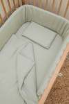 Soft Sage Muslin Cot Duvet Cover - Incl Pillow Inner
