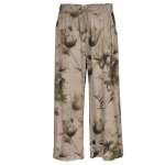 Giant Flower Print Pants - Taupe L xl