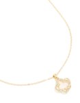 Goldair Gold Plated Diamante Outline Black Flower Pendant Necklace