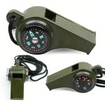 3 In 1 Emergency Survival Whistle Compass Thermometer Referee Cheerleading Whistle Sporting Goods Camping Hiking Outdoor Tools O