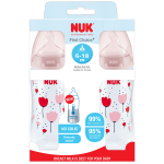 Temperature Control Bottle Silicone Teat 6-18MONTHS 300ML 2 Pack Pink white