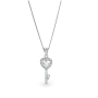 Sterling Silver Cubic Zirconia Sparkling Key Pendant
