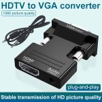 Hdtv To Vga Adapter Converter With Audio PC Hdtv Source Output To Tv monitor With Vga Connector Active Female Hdtv In Male Vga 1