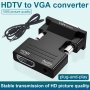 Hdtv To Vga Adapter Converter With Audio PC Hdtv Source Output To Tv/monitor With Vga Connector Active Female Hdtv In Male Vga 1080P Video