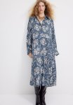 Midi Shirt Dress - Dusty Blue Paisley-patterned