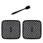 2 Pack Square Silicone Air Fryer Liner - Reusable Air Fryer Basket-grey