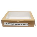 Cupcake Box 12 Up + Window – Kraft