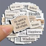 60PCS English Tearing Paper Stickers Diy Computer Washi Scrapbooking Stickers Christmas Halloween Gift