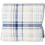 King Plush Blanket 274CM - White And Blue Scotch