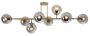 Bright Star Lighting Brightstar 8 Glass Pendant Light Gold Smoky 8XE27