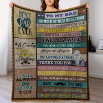 To My Dad Blanket Father's Day Christmas Birthday Gifts To My Dad Ultra Soft Cozy Fleece Blanket Gift Idea For Car Bedding Sofa