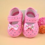 Cute Bowknot Polka Dot Walking Shoes For Baby Girls Breathable Lightweight Sneakers For Spring Summer Autumn