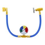 Kvaey R134A Refrigerant Charge Hose Kit 1 2" Ac Refrigerant Recharge Kit With Pressure Gauge Automotive Charging Hose For Air Co