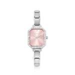 Paris Watch With Stones Pink