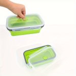 Space-saving Silicone Food Storage Container - Bpa-free Microwave & Freezer Safe Collapsible Meal Prep Lunch Box For Kitchen Org