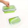 Space-Saving Silicone Food Storage Container - BPA-Free Microwave & Freezer Safe Collapsible Meal Prep Lunch Box For Kitchen Organization