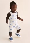 2-PIECE Ribbed Cotton Jersey Set - White Bows
