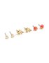 Goldair Gold Plated Cubic Zirconia Bee & Ladybug Stud Earrings 3-PACK